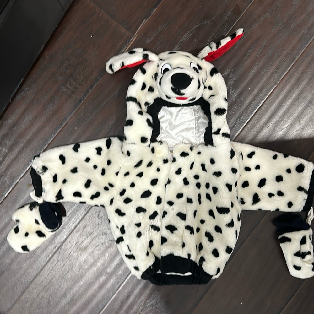 Cuddles Outer Wear warm jacket Dalmatian Coat Mittens, Tail, Hood 12 months